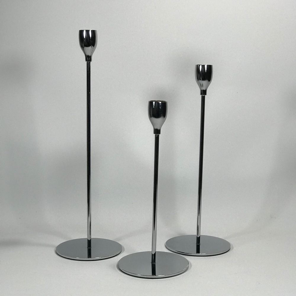 NWT Candle Holders Set Silver Tone